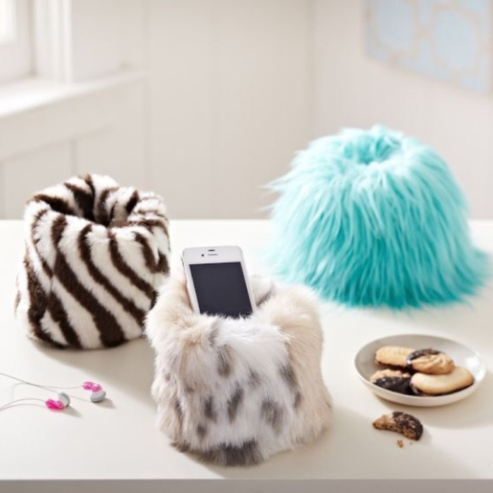 PB Teen Plush Faux Fur Phone Holder (center one in stock photo)
